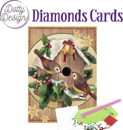 Diamond Painting Dotty Design Diamonds Cards | Christmas Birdhouse