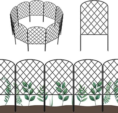 SnelShoppen - 10 Stuks Decoratieve Tuinhekken, Dierbarrière, RVS Metaaldraad, 10ft x 24inch, Arched Tuinrand, Buiten Patio Tuin