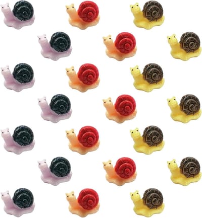 Slak Beeldjes - Miniatuur Ornamenten - Tuin Decoratie - Waterdicht Slijtvast - 21 Stuks - Kleurrijk