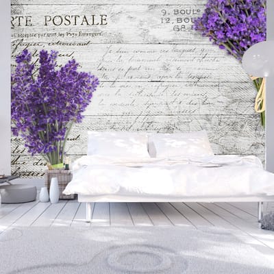 98cm X 70cm - Zelfklevend fotobehang - Lavendel brieven, 8 maten, premium print