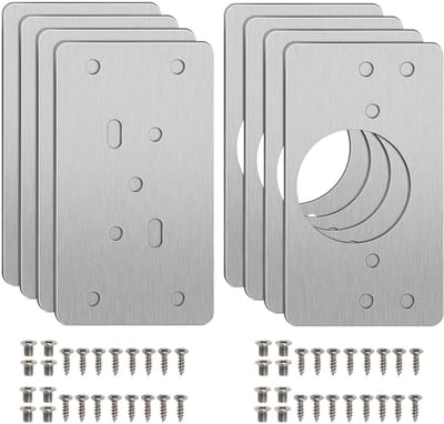 Dailygoods- Scharnier Reparatieplaat 8 Stuks - Roestvrij Staal - 35 mm Beker - Verborgen Scharnierreparatieset - Geschikt voor Kasten - Brede Toepassing - Scharnierplaat