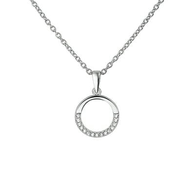 zilver gerhodineerd collier zirkonia 41 + 4 cm 1322094