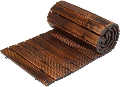 Houten Tuinpad - Decoratief Loopvlak - Buitenfeest Decoratie - Flexibel Aanpasbaar - 2.4 Meter - Houtkleur