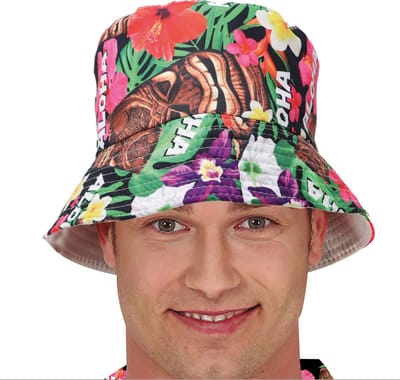Guirca Verkleed hoedje voor Tropical Hawaii party - Summer/jungle print - volwassenen - Carnaval - bucket hat
