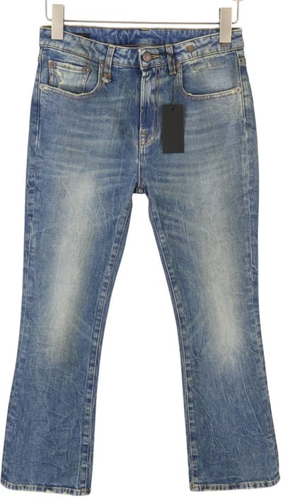 R13 Kick Fit Damesjeans 26 Kelly Stretch Cropped Whiskers Faded Blue Ps26 - 30