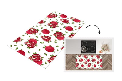Keukenloper - Loper keuken - Fruit - Bladeren - Patroon - Granaatappel - 120x60 cm - Keukenloper vinyl