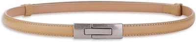 Dunne Leren Tailleband voor Dames met Vintage Metalen Gesp - Verstelbare Skinny Riem voor Jurken en Spijkerbroeken