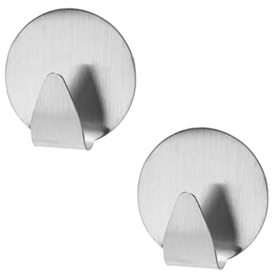 Excellent houseware Zelfklevende rvs haakjes - rond - 8x stuks - 5 x cm - handdoekhaakjes