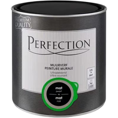 Perfection Ultradekkend Muurverf - Mat - Zwart - 2,5l