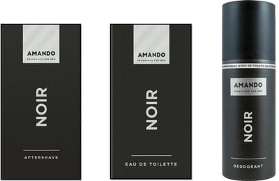 Amando Noir - Set - After Shave 50 ml / Eau de Toilette Spray 50 ml / Deo Spray 150 ml