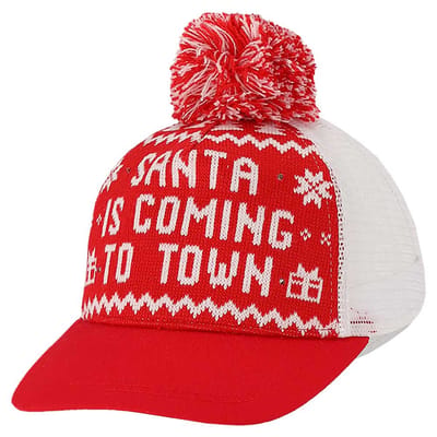 Morethansocks - Kerstpet heren en dames - Unisex - One Size - Santa is coming to town - Rood - kerstcadeau - kerstmuts volwassenen - kerstmutsen