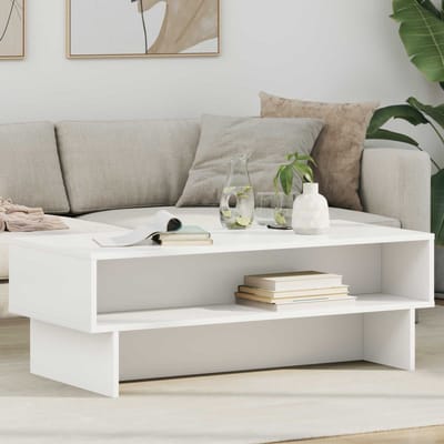 vidaXL - Salontafel - Wit - 100 - x - 46 - x - 35 - cm - Bewerkt - hout