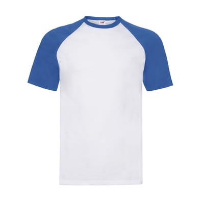 Fruit of the Loom Unisex Volwassen Contrast Honkbal T-shirt (Wit/royaal blauw)