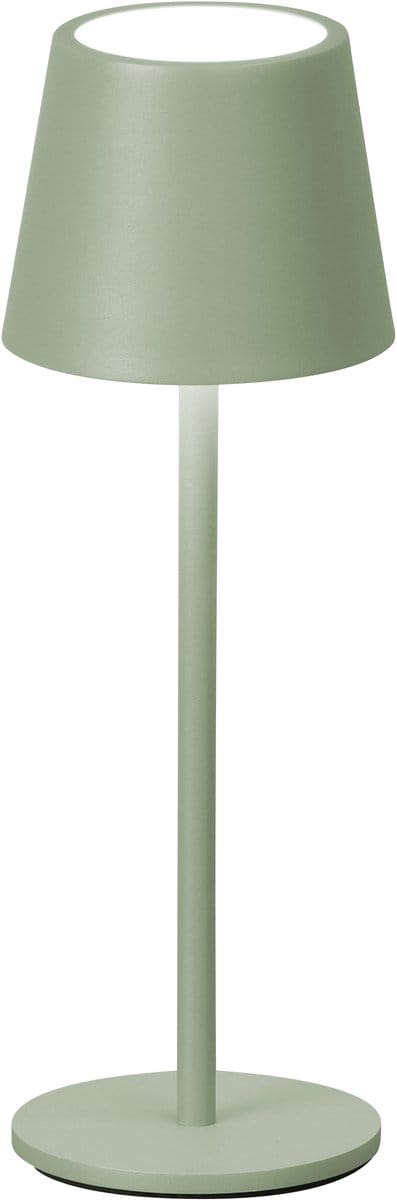 GAEVE - Tafellamp oplaadbaar - Salie Groen - Draadloos en Dimbaar - 27,5cm hoog - 3 lichtkleuren - Elke lichtkleur is dimbaar - Geschikt voor binnen en buiten - Nachtlamp - Waterdicht