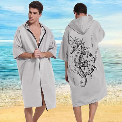 Microvezel Sneldrogende Strandhanddoek met Capuchon Zwemmen Omkleden Surfen Duiken Poncho Handdoek Zacht Huis Badjas Buiten Watersporten 110X80cm