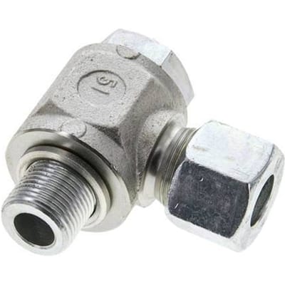 14S & M20x1.5 Verzinkt Stalen Swivel Joint Snijringkoppeling Buitendraad 400bar Draaibaar ISO 8434-1