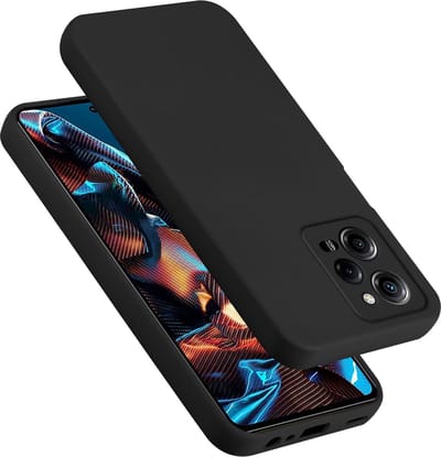 Cadorabo Hoesje geschikt voor Xiaomi Poco X5 Pro 5G in LIQUID ZWART - Beschermhoes gemaakt van flexibel TPU silicone Case Cover