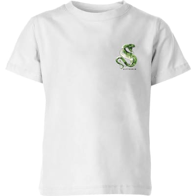 Harry Potter Slytherin Kids' T-Shirt - White - 134/140 (9-10 jaar)