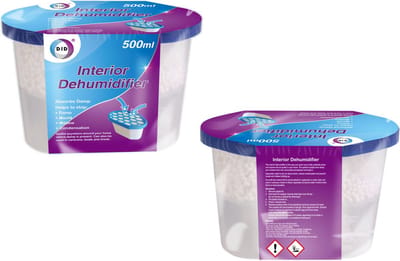 DID Vochtvanger - 2x stuks - 500 ml - Vochtopnemer - Voorkomt geurtjes en schimmels