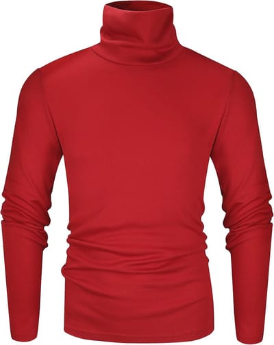 Heren Slim Fit Zachte Coltrui met Lange Mouwen - Lichtgewicht Winter T-shirt