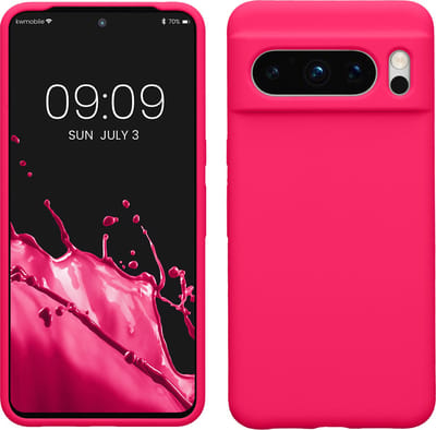 kwmobile telefoonhoesje geschikt voor Google Pixel 8 Pro - Hoesje met siliconen coating - Smartphone case in neon roze