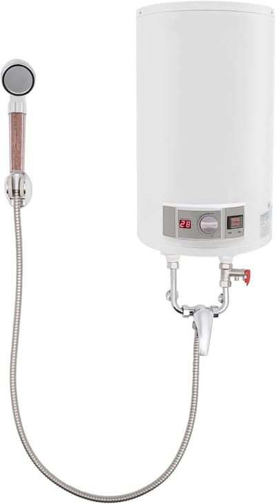 Doorstroomboiler - Elektrische Verwarmer - Direct Warm Water - Instelbare Temperatuur - 59x34cm - Wit