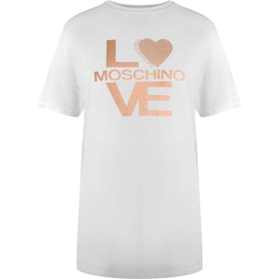 Love Moschino Dames/dames Metallic Logo T-shirt (Wit)