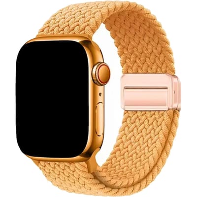 123watches bandje Zyra - nylon - geel - 38 · 40 · 41 & 42 mm - Geschikt voor Apple Watch series 1/2/3/4/5/6/7/8/9/10/11/12/SE/SE2/SE3