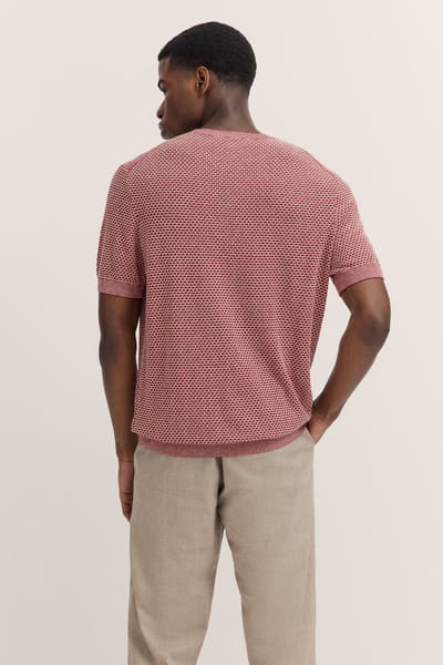 Bugatti Herren Gebreid shirt met honingraatstructuur