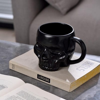 Skull Bar Waterbeker Creatieve Mok Keramische Beker Kantoor Koffiekop Eenvoudige Streek Moderne Niche Beker 580ml