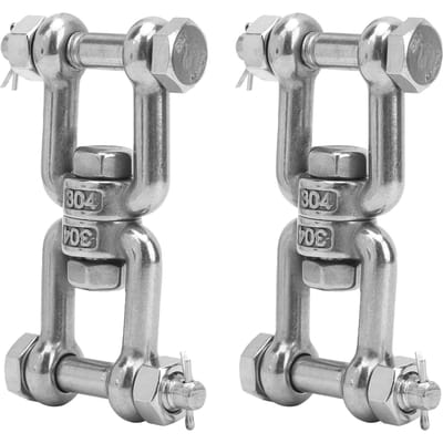 2 stuks Ankerwartel Sluiting 304 Roestvrij Staal Draaibare Ring Connector met Verzekering M10