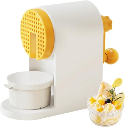 VHV - Schaafijsmachine - Handmatige ijsschaafmachine - Ijsbreker - Slush maker - Handaangedreven - Compact - Voor thuis, cocktails en feestjes - 27.5*11*20cm - Geel