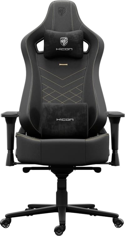HICON® - Ergonomische Bureaustoel - Legend Serie Fascino - Kunstleren - Directiestoel met 4D Armleuningen & Verstelbare Lendensteun - Zwart