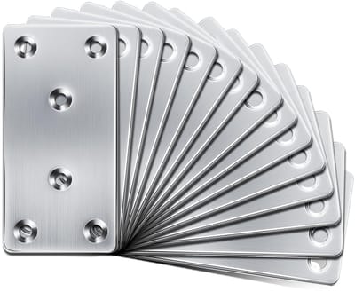 15 Stuks Platte Verbindingselementen van RVS 40mm x 80mm Geperforeerde Plaat voor Houten Meubels en Constructies