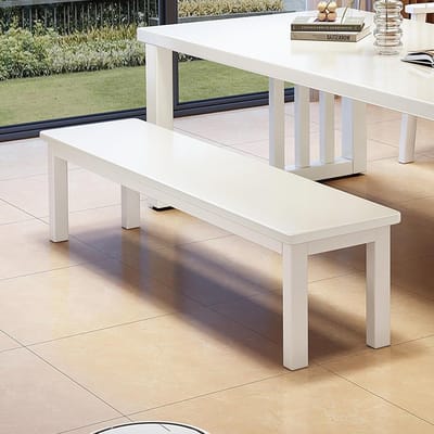 Massief Hout Bankje Eenvoudige Bank voor Eettafel In de Woonkamer Verlengde Zitting Houten Kruk Sterk Draagvermogen Stabiel en Niet Gemakkelijk Te Schudden(White,100x30x45cm)