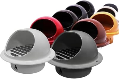 Ventilatie Uitlaat - Luchtrooster Afdekking - Luchtcirculatie Verbeteren - Verdikt Roestvrij Staal - 70 mm - Zwart