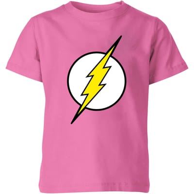 Justice League Flash Logo Kids' T-Shirt - Pink - 122/128 (7-8 jaar)
