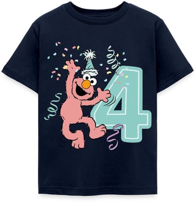 Sesamstraat Elmo Verjaardag 4 Jaar Cadeau T-Shirt Kinderen