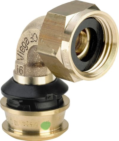 Viega Raxofix-aansluitkoppeling 90 graden, d 16mm, G 1/2 siliciumbrons Model 5355, 646387