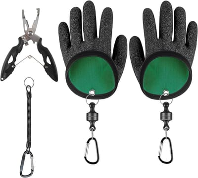 Vissershandschoenen met Magnetische Gespen en Vissersgereedschap, Waterdichte en Snijbestendige Accessoires voor het Vangen van Snoek en Meerval
