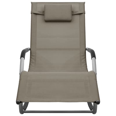 vidaXL Ligbed textileen taupe en grijs