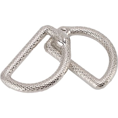 20pcs Anneaux en D en Métal Design Ouroboros Polyvalent Alliage de Zinc Boucle Anneaux en D pour Sac à Main Ceinture Porte-monnaie Artisanat DIY white