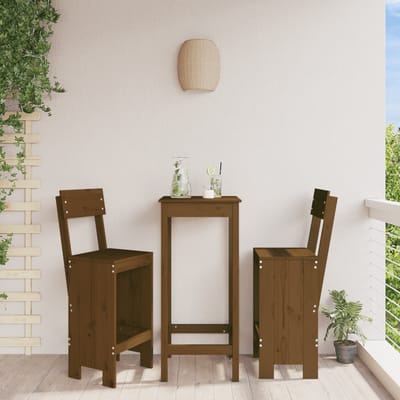 vidaXL - Barkrukken - 2 - st - 40x48,5x115,5 - cm - massief - grenenhout - honingbruin