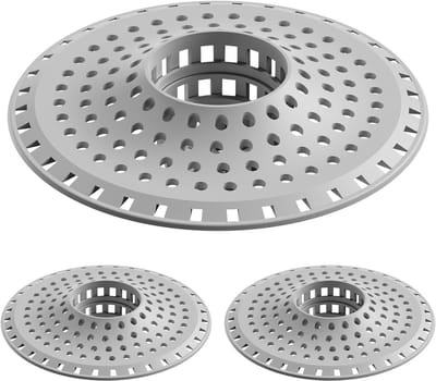 Haarvanger Afvoer - Douche Haarvanger - Afvoer Beschermen - Alles-in-één Siliconen - 3 Stuks - Grijs