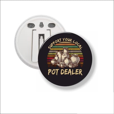 Button Met Clip 58 MM - Support You Local Pot Dealer