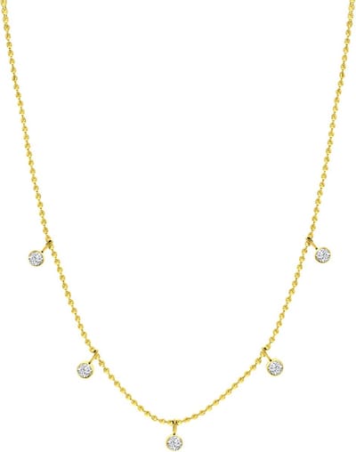 Lucardi Dames Daya Ketting - Staal - Ketting - Cadeau - 47 cm - Goudkleurig