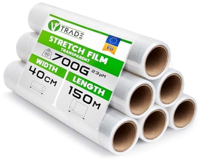Transparante Stretchfolie Rol - Handstretchfolie voor Verpakking - 100 m/40 cm - Verhuisfolie en Meubelfolie