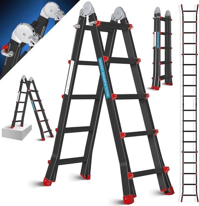 Multifunctionele Aluminium Telescopische Ladder – Vouwladder en Leunladder