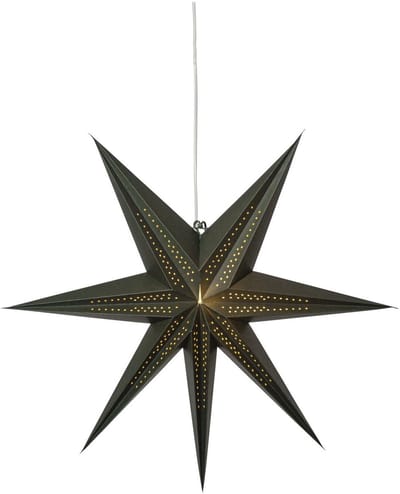 Star Trading Grote papieren ster 'Point' in donkergroen, decoratief vouw- en gatenpatroon, 7-puntig, Ø 60 cm