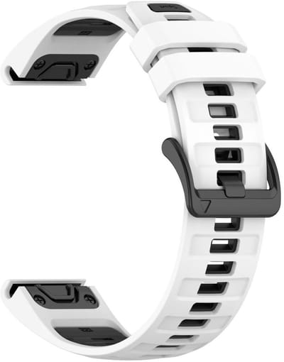 Siliconen bandje - geschikt voor Garmin Fenix 5S (Plus) / 6S / 7S / 8 (43 mm) / Approach S12 / S42 / S70 42 mm / Epix Pro (Gen 2) 42 mm / D2 Delta S / Mk3(i) 42 mm - wit zwart